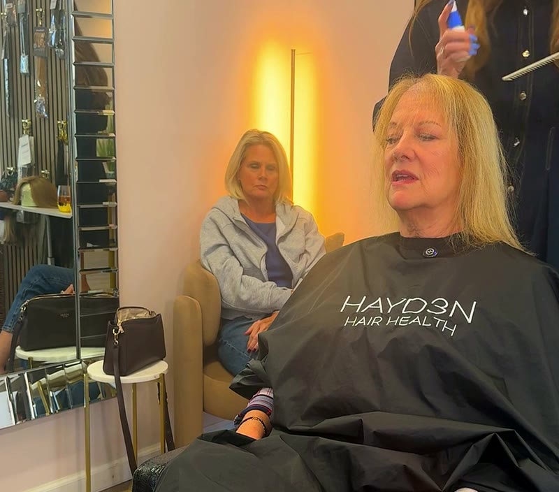 Before: her hair flat and thin at the front
